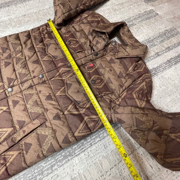 NWT Levis Mens Geometric Print Quilted Lightweight Insulation Jacket Brown SMALL - Picture 11 of 12